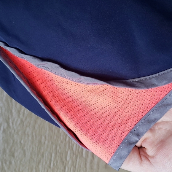 90 Degree By Reflex athletic shorts  Navy/Gray/Coral - Picture 3 of 5